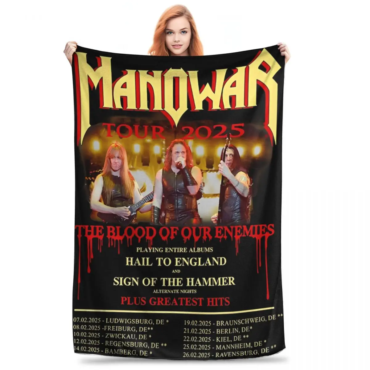 Manowars Heavy Band Tour 2025 Throw Blanket for Couch Fuzzy Soft Plush Blanket 50x60 Inches Multi-size for All Seasons
Manowars Heavy Band Tour 2025 Throw Blanket for Couch Fuzzy Soft Plush Blanket 50x60 Inches Multi-size for All Seasons