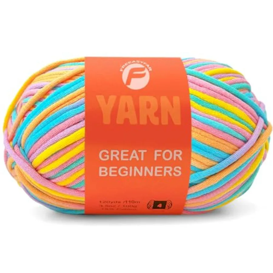 3.5Oz/120yds Pastel Beginner Easy Yarn for Crocheting and Knitting;Worsted-Weight Medium #4;Cotton Blend Yarn for Beginners Ami
3.5Oz/120yds Pastel Beginner Easy Yarn for Crocheting and Knitting;Worsted-Weight Medium #4;Cotton Blend Yarn for Beginners Ami