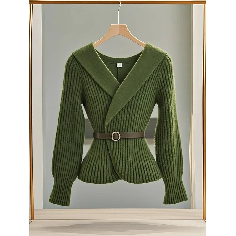 Autumn Winter Fashion Sashes Solid Sweaters Women's Clothing Elegant Loose V-neck Soft Commute Knitted Cardigan
Autumn Winter Fashion Sashes Solid Sweaters Women's Clothing Elegant Loose V-neck Soft Commute Knitted Cardigan