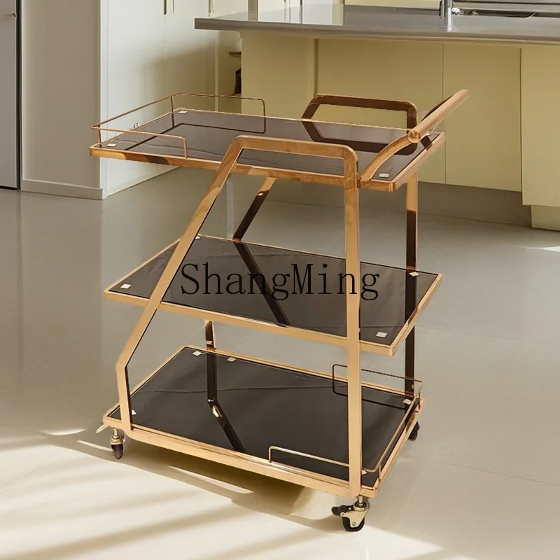 ZYY mobile side few trolley stainless steel dining cart light luxury stainless steel modern simple meal 
ZYY mobile side few trolley stainless steel dining cart light luxury stainless steel modern simple meal