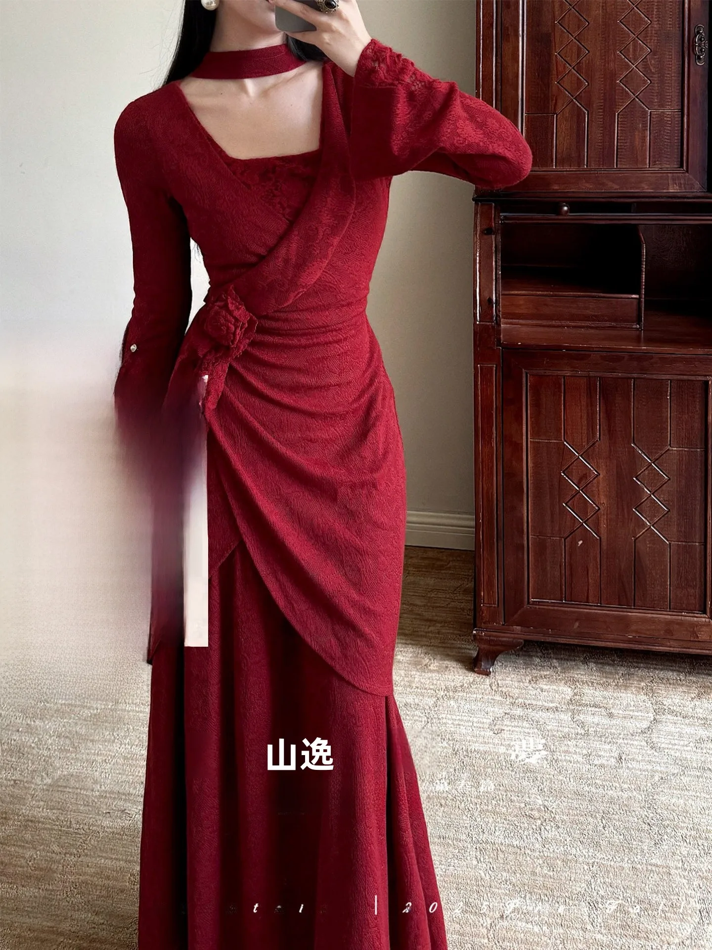 Elegant Red Long Sleeve Goddess Dress for Christmas New Year Party Wedding Celebration Autumn Winter Fashion Ladies Dress
Elegant Red Long Sleeve Goddess Dress for Christmas New Year Party Wedding Celebration Autumn Winter Fashion Ladies Dress