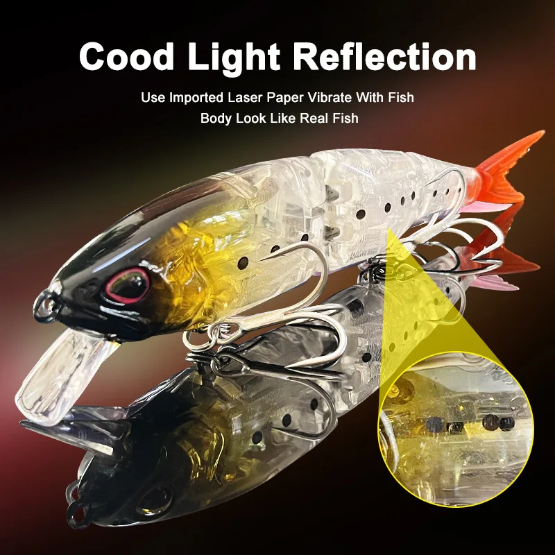 14cm 21g Built-in Sequins Floating Minnow Lure Multi-Jointed Fishing Lure Fishing Tackle Simulation Seawater
14cm 21g Built-in Sequins Floating Minnow Lure Multi-Jointed Fishing Lure Fishing Tackle Simulation Seawater