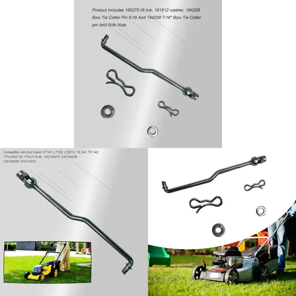 Deck Lift Link for Lawn Tractors Includes 581506902 Link 191912 Washer and 194208 194209 Cotter Pins D2RD
Deck Lift Link for Lawn Tractors Includes 581506902 Link 191912 Washer and 194208 194209 Cotter Pins D2RD