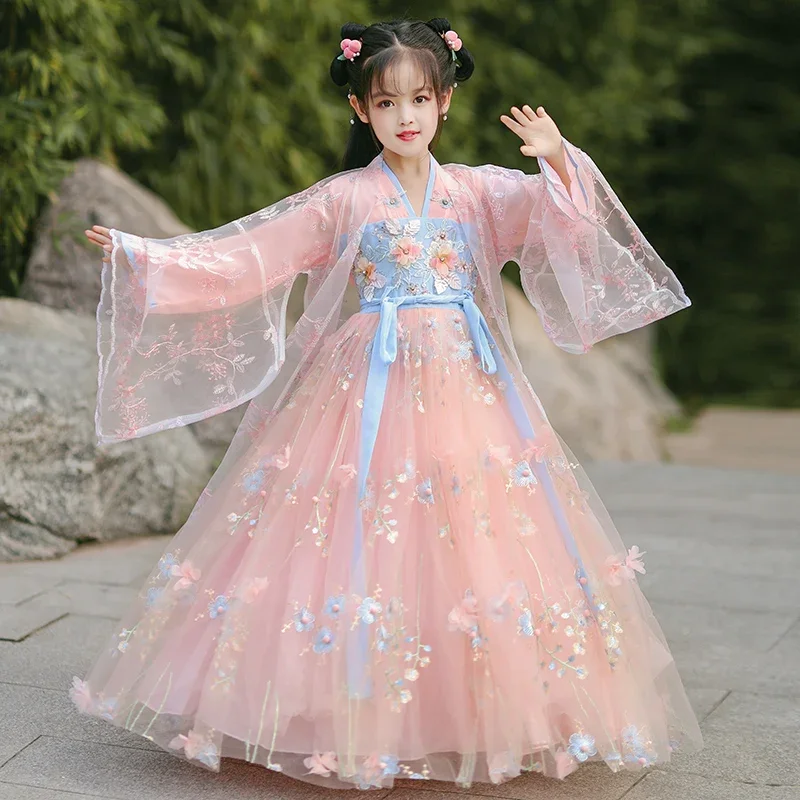 Традиционное китайское платье Hanfu для детей, волшебный костюм для девочек, костюм для народного танца, представлений, косплея для детей
Традиционное китайское платье Hanfu для детей, волшебный костюм для девочек, костюм для народного танца, представлений, косплея для детей