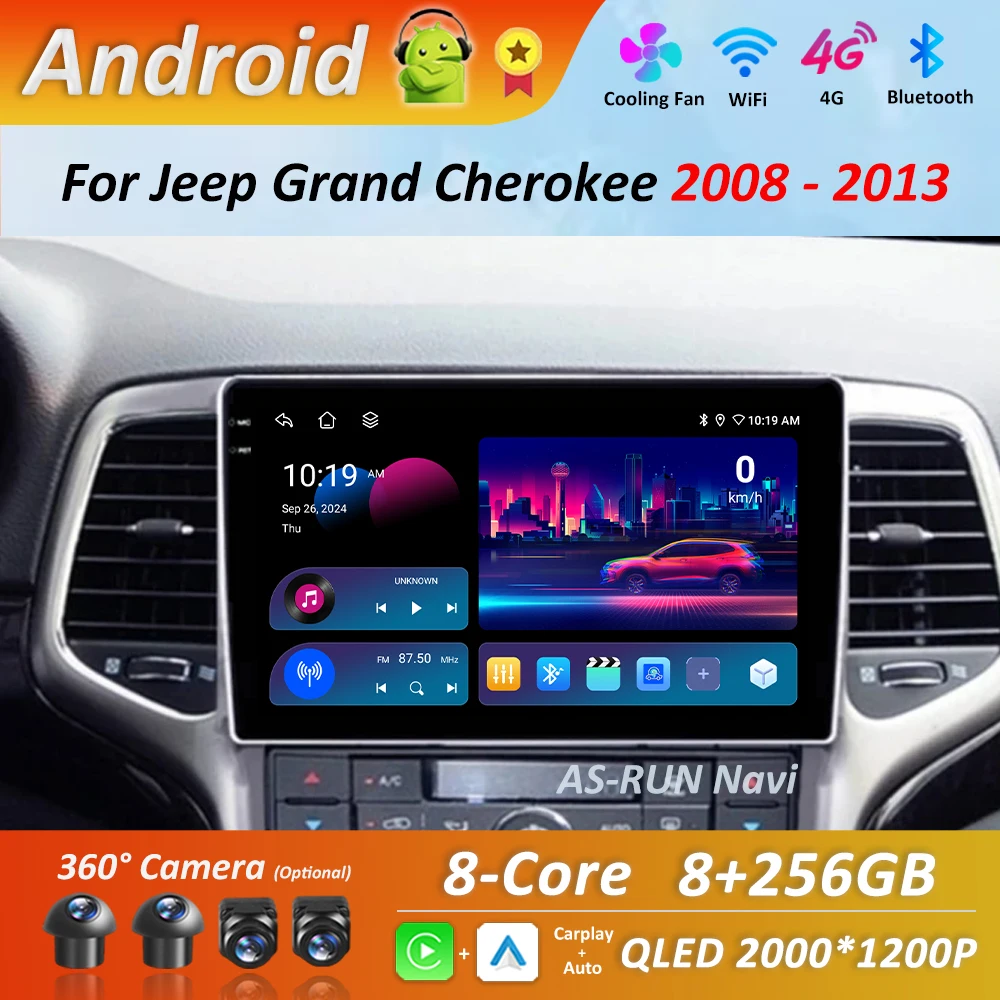 Bluetooth WiFi GPS Navigation Android System for Jeep Grand Cherokee 2008 - 2013 QLED Screen Car Radio Multimedia player 4G
Bluetooth WiFi GPS Navigation Android System for Jeep Grand Cherokee 2008 - 2013 QLED Screen Car Radio Multimedia player 4G