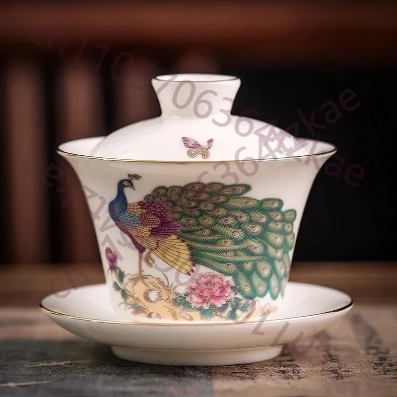 Suet Jade White Porcelain Gaiwan Hand Painted Lotus Pattern Teacup Travel Tea
Suet Jade White Porcelain Gaiwan Hand Painted Lotus Pattern Teacup Travel Tea