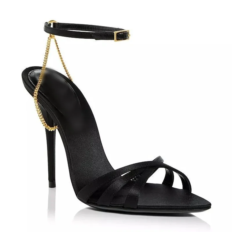 Black Chain Buckle Hollow Sandals Thin High Heel Peep Toe Fashion Sexy Cool Novel Western Summer Woman Shoes Zapatillas Mujer
Black Chain Buckle Hollow Sandals Thin High Heel Peep Toe Fashion Sexy Cool Novel Western Summer Woman Shoes Zapatillas Mujer