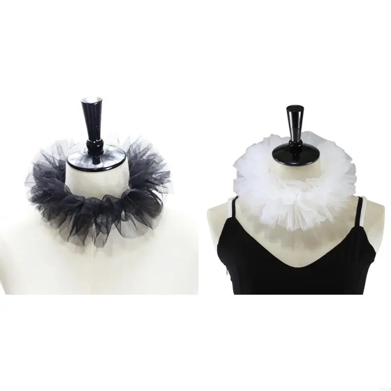 50LE Женский Тюль в стиле Ренессанс, пушистый искусственный воротник с рюшами, винтажный многослойный сетчатый воротник с колье
50LE Женский Тюль в стиле Ренессанс, пушистый искусственный воротник с рюшами, винтажный многослойный сетчатый воротник с колье