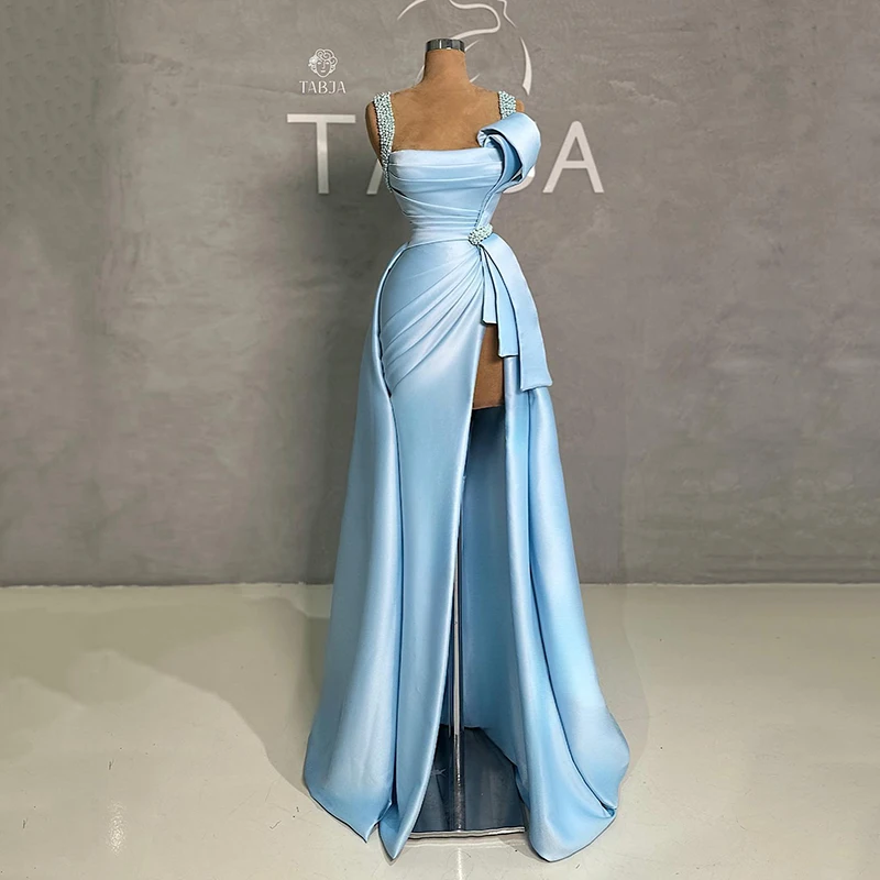 Thinyfull Blue Mermaid Prom Evening Dresses Formal Side Slit Pearls Night Dress Saudi Arabia Cocktail Party Gowns Custom Size
Thinyfull Blue Mermaid Prom Evening Dresses Formal Side Slit Pearls Night Dress Saudi Arabia Cocktail Party Gowns Custom Size