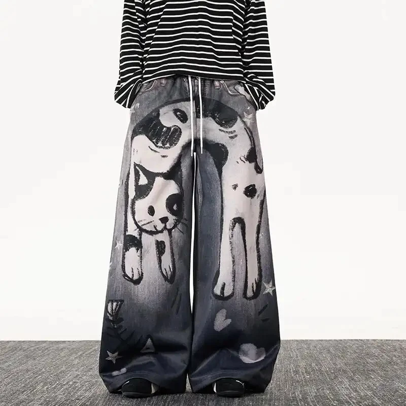 2026 Spring & Autumn American Street Style Hand-Painted Graffiti Wide-Leg Jeans For Men Women Attractive Printed Design Loose St
2026 Spring & Autumn American Street Style Hand-Painted Graffiti Wide-Leg Jeans For Men Women Attractive Printed Design Loose St