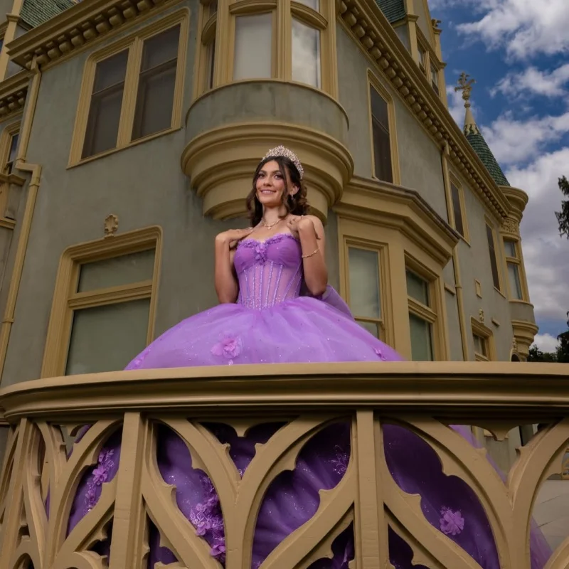 Shiny Purple Quinceanera Dress off-shoulder Sequins Crystal 3D Flower Decal Long tail Bow vestidos de 15 Quinceanera Customize
Shiny Purple Quinceanera Dress off-shoulder Sequins Crystal 3D Flower Decal Long tail Bow vestidos de 15 Quinceanera Customize