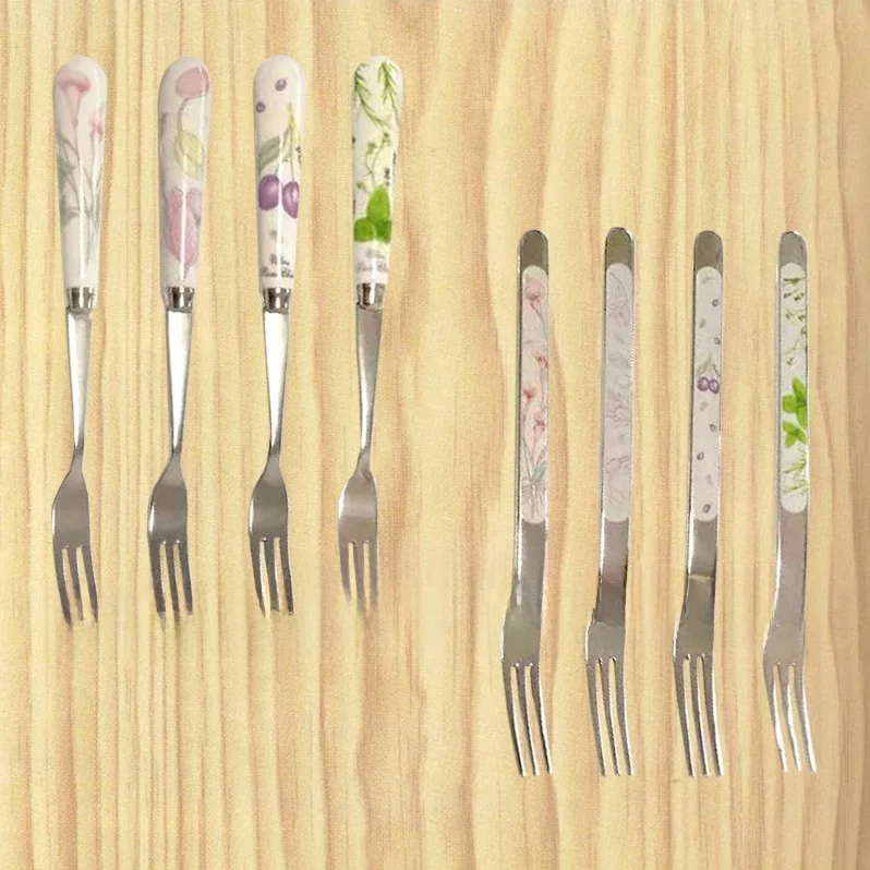 Corning Dinnerware Accessories Ceramic Handle 304 Stainless Steel Fruit Fork Tag Cake Fork Dessert Fork Dining Utensils
Corning Dinnerware Accessories Ceramic Handle 304 Stainless Steel Fruit Fork Tag Cake Fork Dessert Fork Dining Utensils