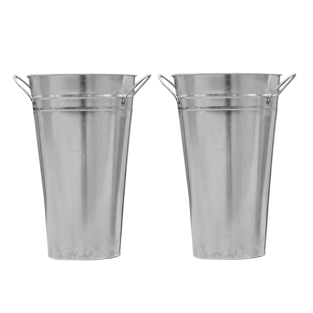 2 Pcs Galvanized Vases Metal Tin Buckets Flower Pot Wedding Baskets Rustic Centerpieces Garden Decor Home Office
2 Pcs Galvanized Vases Metal Tin Buckets Flower Pot Wedding Baskets Rustic Centerpieces Garden Decor Home Office