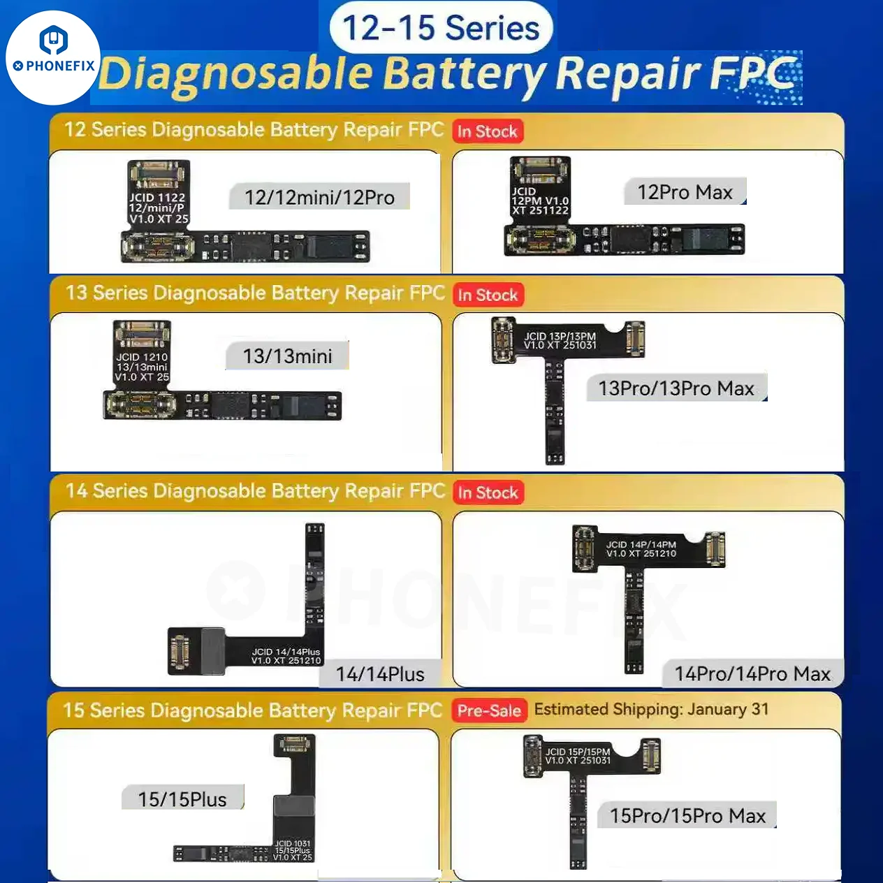Диагностический кабель JCID серии 12-15 для ремонта аккумуляторов iPhone 12, 13, 14, 15 Pro Max, предназначенный для восстановления аккумуляторов, которые не поддерживают диагностику.
Диагностический кабель JCID серии 12-15 для ремонта аккумуляторов iPhone 12, 13, 14, 15 Pro Max, предназначенный для восстановления аккумуляторов, которые не поддерживают диагностику.