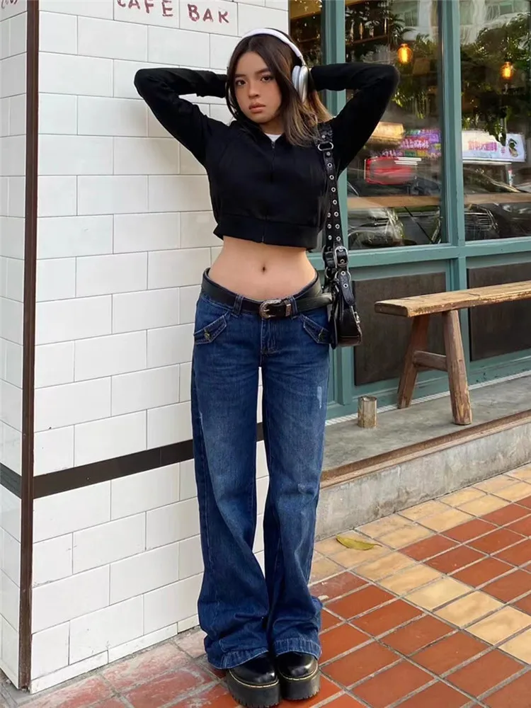 Blue Women's Jeans Hip-hop Fashion Vintage Streetwear Y2K Wide Leg Straight Jean High Waist Trouser Classic Baggy Denim Pants
Blue Women's Jeans Hip-hop Fashion Vintage Streetwear Y2K Wide Leg Straight Jean High Waist Trouser Classic Baggy Denim Pants