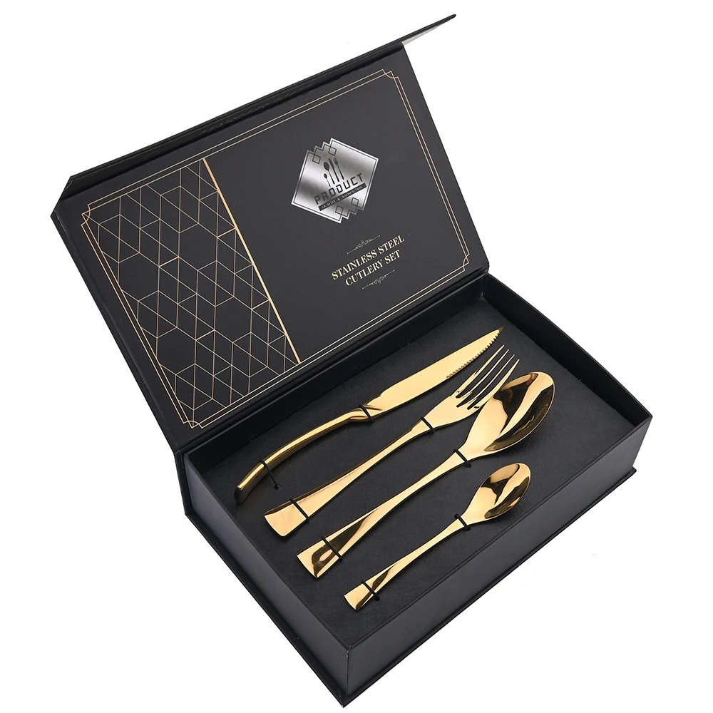 Zoseil 24pcs Dinnerware Set Knife Fork Spoon Cutlery Set Mirror Stainless Steel Tableware Western Kitchen Gold Flatware with Box
Zoseil 24pcs Dinnerware Set Knife Fork Spoon Cutlery Set Mirror Stainless Steel Tableware Western Kitchen Gold Flatware with Box