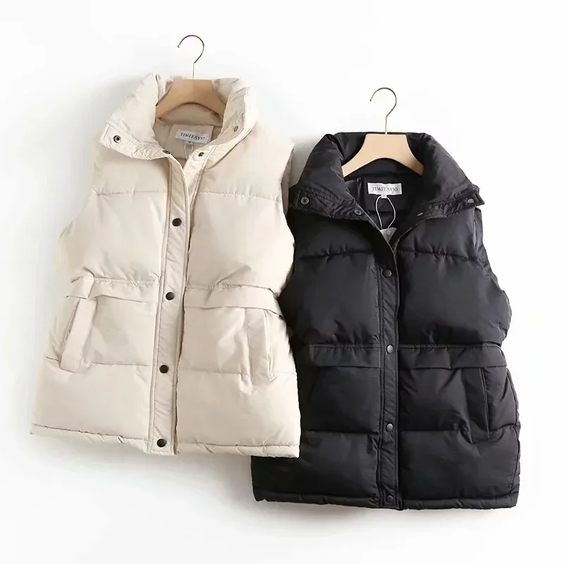 Women Windproof Warm Waistcoat 2024 Autumn Winter Solid Loose Vest Stand Collar Button Vest Jacket Cotton Padded Sleeveless Coat
Women Windproof Warm Waistcoat 2024 Autumn Winter Solid Loose Vest Stand Collar Button Vest Jacket Cotton Padded Sleeveless Coat