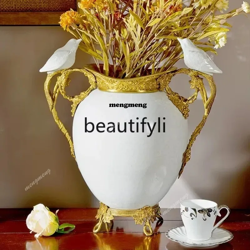 Modern Simple Pastoral Peacock Bird White Ice Crack Ceramic Flower Vase Decorative OrnamentX
Modern Simple Pastoral Peacock Bird White Ice Crack Ceramic Flower Vase Decorative OrnamentX