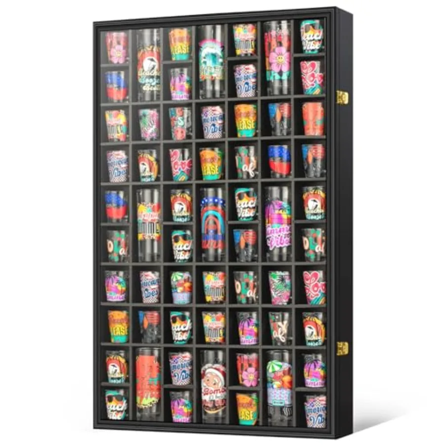 Shot Glass Display Case 61 Slots Large Capacity Holder with HD Acrylic Front 98% UV Protection Solid Wooden Wall Mounted Cabine
Shot Glass Display Case 61 Slots Large Capacity Holder with HD Acrylic Front 98% UV Protection Solid Wooden Wall Mounted Cabine
