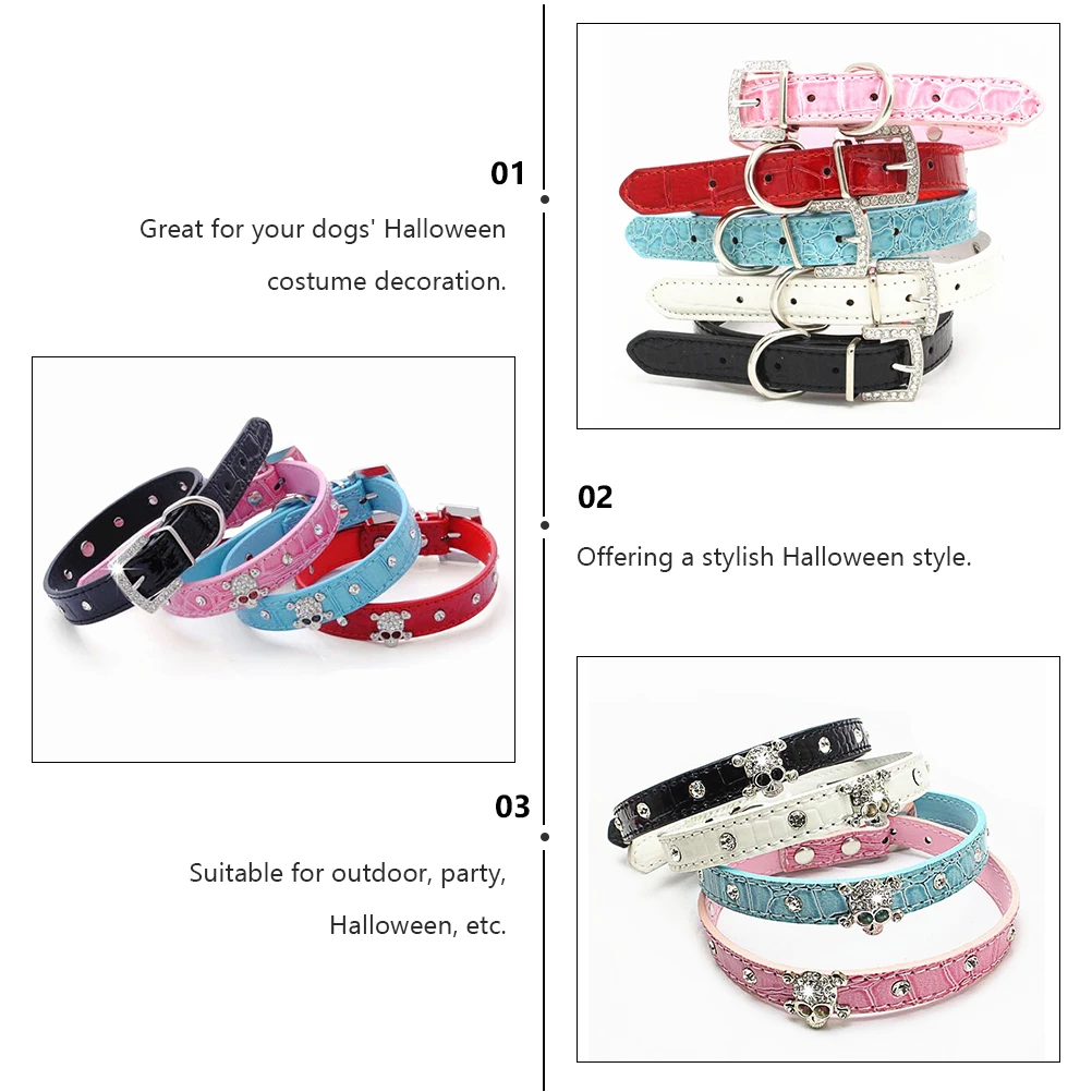 Skull Dog Collar Chain Necklace PU Adjustable Halloween Pet Collars for Dogs Stylish Puppy Decoration Outdoor Party Fits Neck
Skull Dog Collar Chain Necklace PU Adjustable Halloween Pet Collars for Dogs Stylish Puppy Decoration Outdoor Party Fits Neck