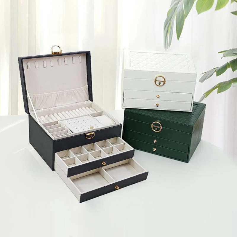 New High-Capacity Fashion PU Leather Jewellery Storage Boxes Portable Travel Jewelry Box Necklace Earrings Ring Jewelry Organize
New High-Capacity Fashion PU Leather Jewellery Storage Boxes Portable Travel Jewelry Box Necklace Earrings Ring Jewelry Organize