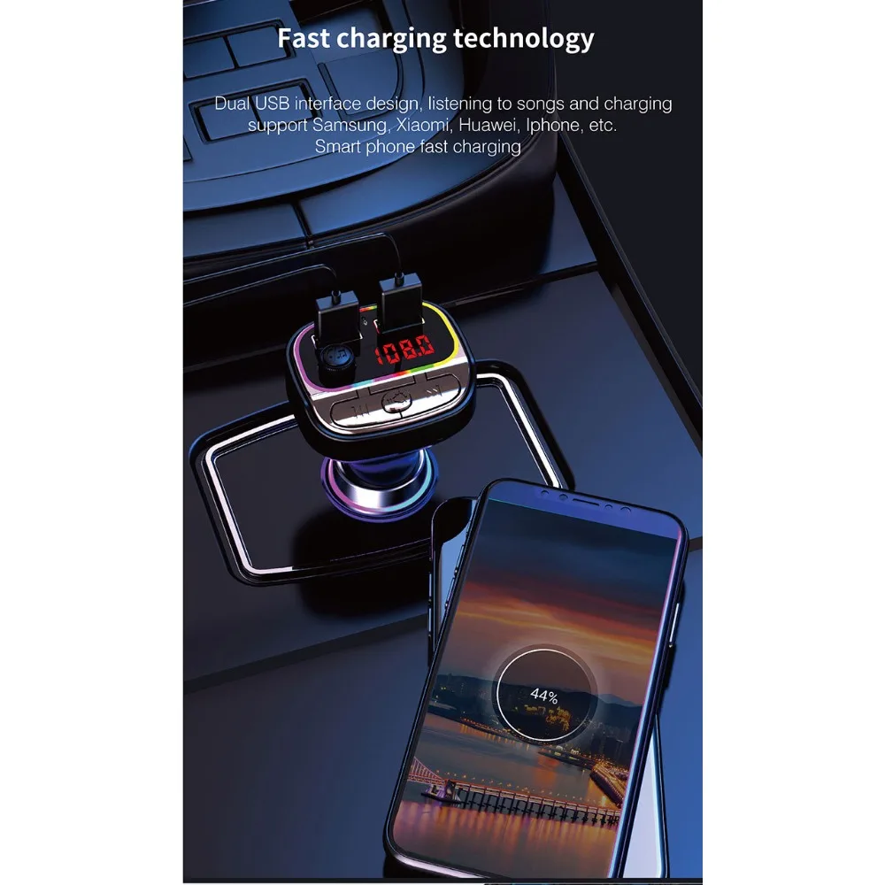 C21 Car Bluetooth 5.0 FM Transmitter Dual USB Adapter Car Accessories Aux Adapter Radio Modulator MP3 WAV Player QC3.0 12-14V
C21 Car Bluetooth 5.0 FM Transmitter Dual USB Adapter Car Accessories Aux Adapter Radio Modulator MP3 WAV Player QC3.0 12-14V