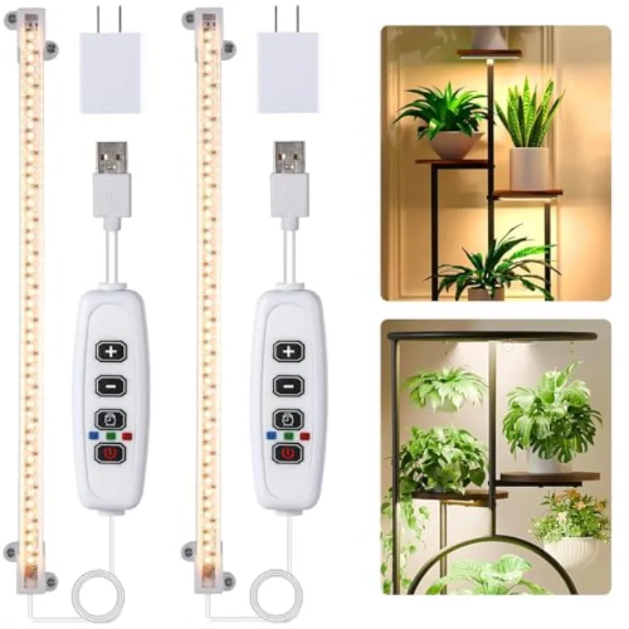 LED Grow Light Strips for Indoor Plants Full Spectrum 3500K, 96 LEDs Plant Light Bar with 3/9/12H Timer, 10 Dimmable Levels for
LED Grow Light Strips for Indoor Plants Full Spectrum 3500K, 96 LEDs Plant Light Bar with 3/9/12H Timer, 10 Dimmable Levels for