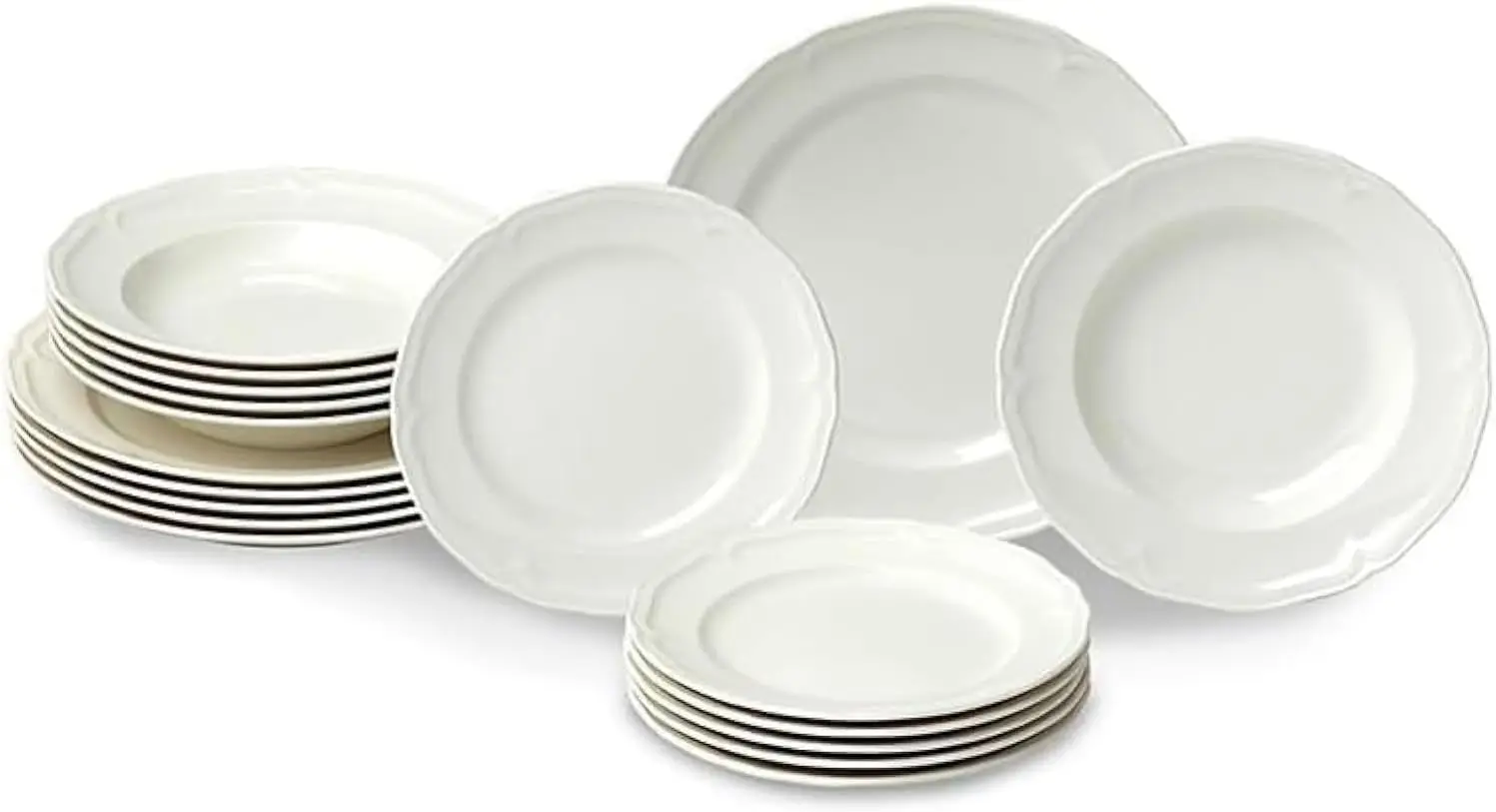 Manoir 18-Piece Dinnerware Set, Plates & Bowls, Premium Porcelain, Made in Germany, Dishwasher & Microwave Safe, Rich, Creamy Wh
Manoir 18-Piece Dinnerware Set, Plates & Bowls, Premium Porcelain, Made in Germany, Dishwasher & Microwave Safe, Rich, Creamy Wh