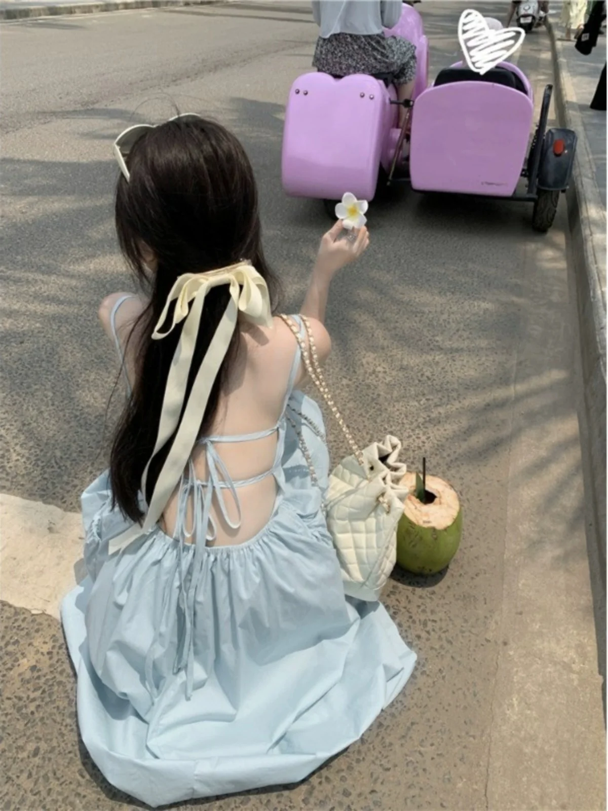 Beach Vacation Travel Photography Long Sleeveless Princess Style A-Line Dress Backless High Waist Gown for Young Women
Beach Vacation Travel Photography Long Sleeveless Princess Style A-Line Dress Backless High Waist Gown for Young Women