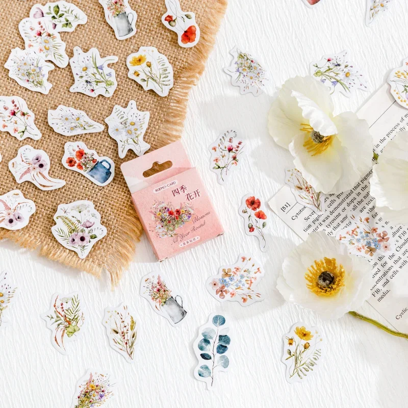 46Pcs Boxed stickers Four Seasons Flowers Fresh Plant Illustrated Handbook Material Seal Sticker Notebook Label Scrapbook 4CM
46Pcs Boxed stickers Four Seasons Flowers Fresh Plant Illustrated Handbook Material Seal Sticker Notebook Label Scrapbook 4CM