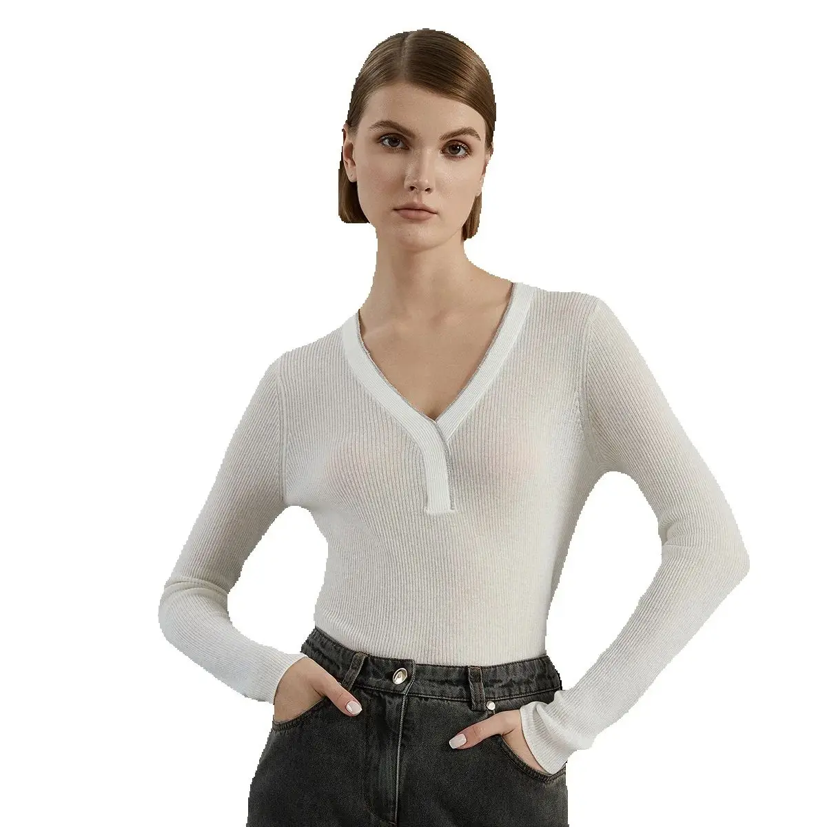 BC691 Women's Premium Wool Blend Sweater Lightweight Fine Knit V-Neck Long Sleeve Top for Casual Wear
BC691 Women's Premium Wool Blend Sweater Lightweight Fine Knit V-Neck Long Sleeve Top for Casual Wear