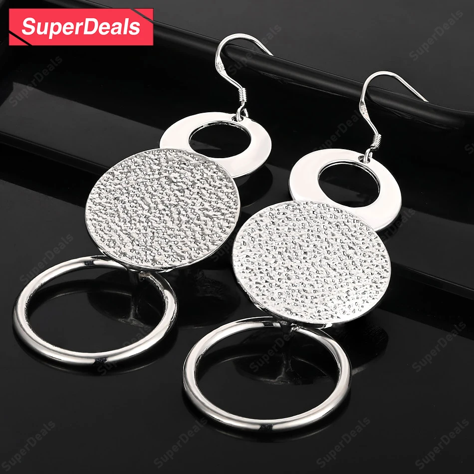 SuperDeals 925 Sterling Silver Round Drop Earrings Women Birthday Wedding Engagement Party Fashion Elegant Jewelry Gift 
SuperDeals 925 Sterling Silver Round Drop Earrings Women Birthday Wedding Engagement Party Fashion Elegant Jewelry Gift