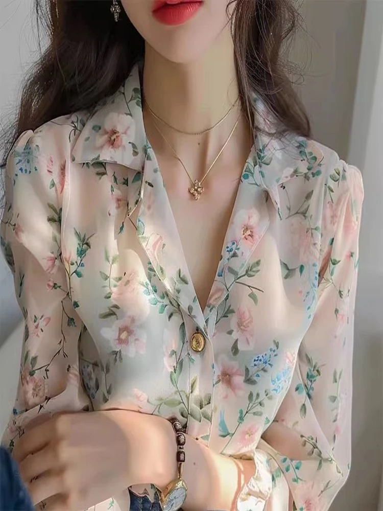 Розовый шифоновый топ с цветочным узором, женский, модный, класса люкс, от корейского бренда, свободного кроя, длинный рукав, V-образный вырез
Розовый шифоновый топ с цветочным узором, женский, модный, класса люкс, от корейского бренда, свободного кроя, длинный рукав, V-образный вырез