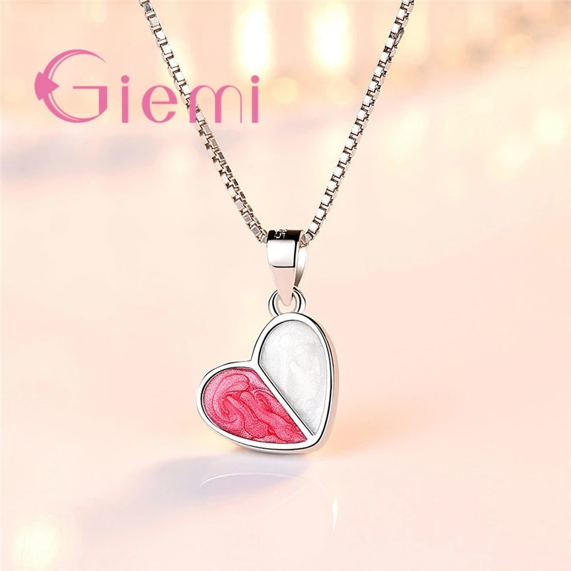Charm 925 Sterling Silver Necklace Romantic Pink Love Heart Pendant Necklace for Women Girls Wedding Party Fashion Jewelry
Charm 925 Sterling Silver Necklace Romantic Pink Love Heart Pendant Necklace for Women Girls Wedding Party Fashion Jewelry