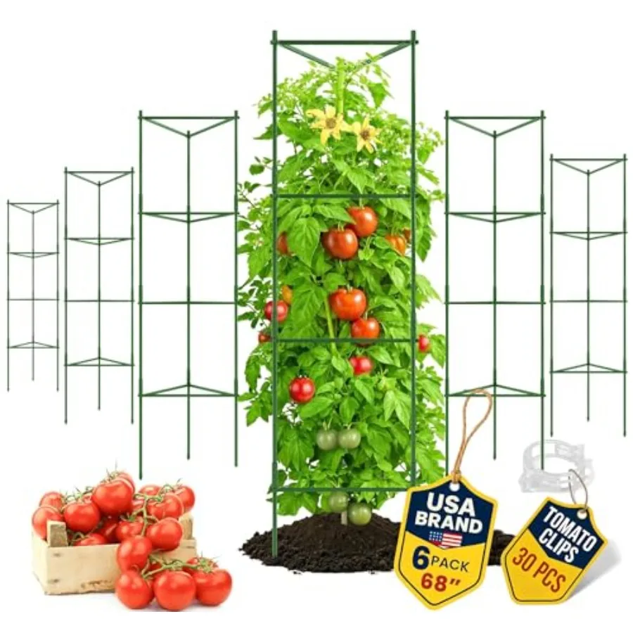 Tomato Cage - Trellis Stakes and Plant Support Structures for Vegetables and Climbing Plants - Tall Tomato Cages for Garden Pot
Tomato Cage - Trellis Stakes and Plant Support Structures for Vegetables and Climbing Plants - Tall Tomato Cages for Garden Pot