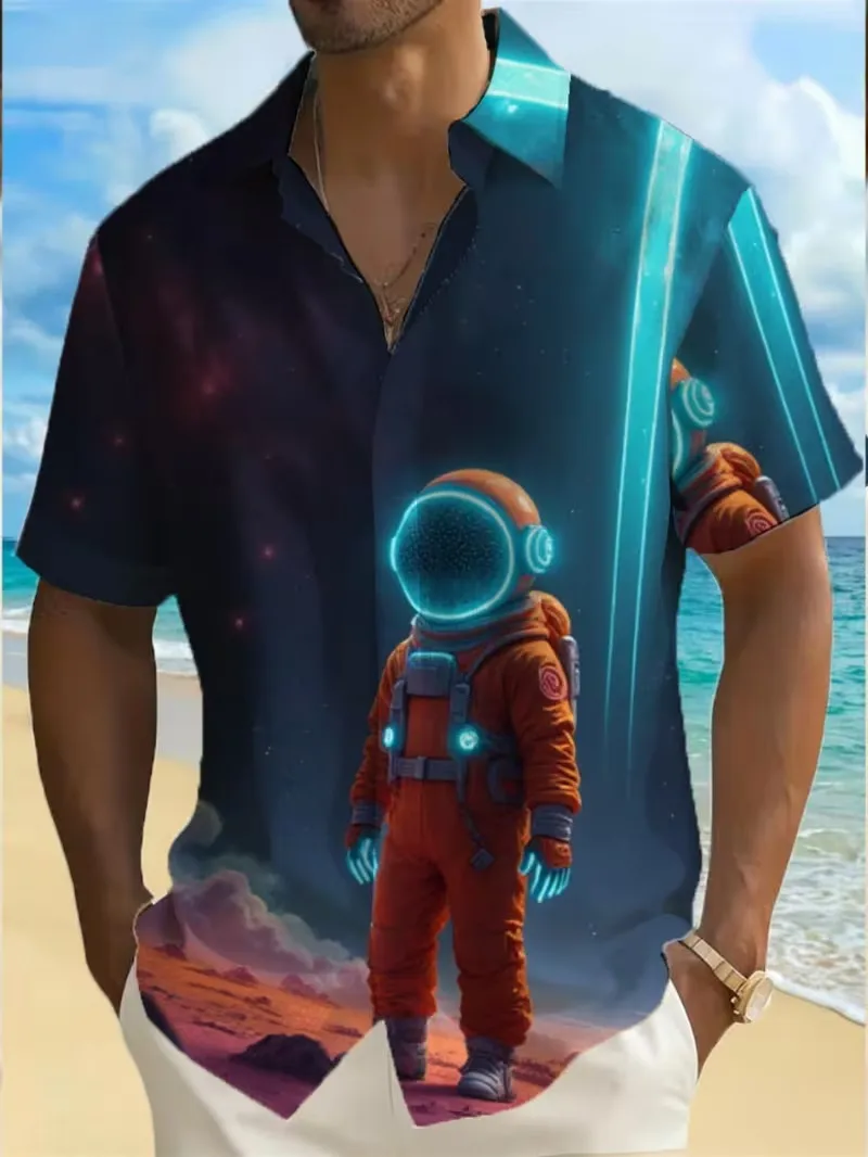 Men's Space Astronaut Graphic Hawaiian Shirt 3D Galaxy Print Short Sleeve Button Down aloha Shirts Vacation Space Theme Tops
Men's Space Astronaut Graphic Hawaiian Shirt 3D Galaxy Print Short Sleeve Button Down aloha Shirts Vacation Space Theme Tops