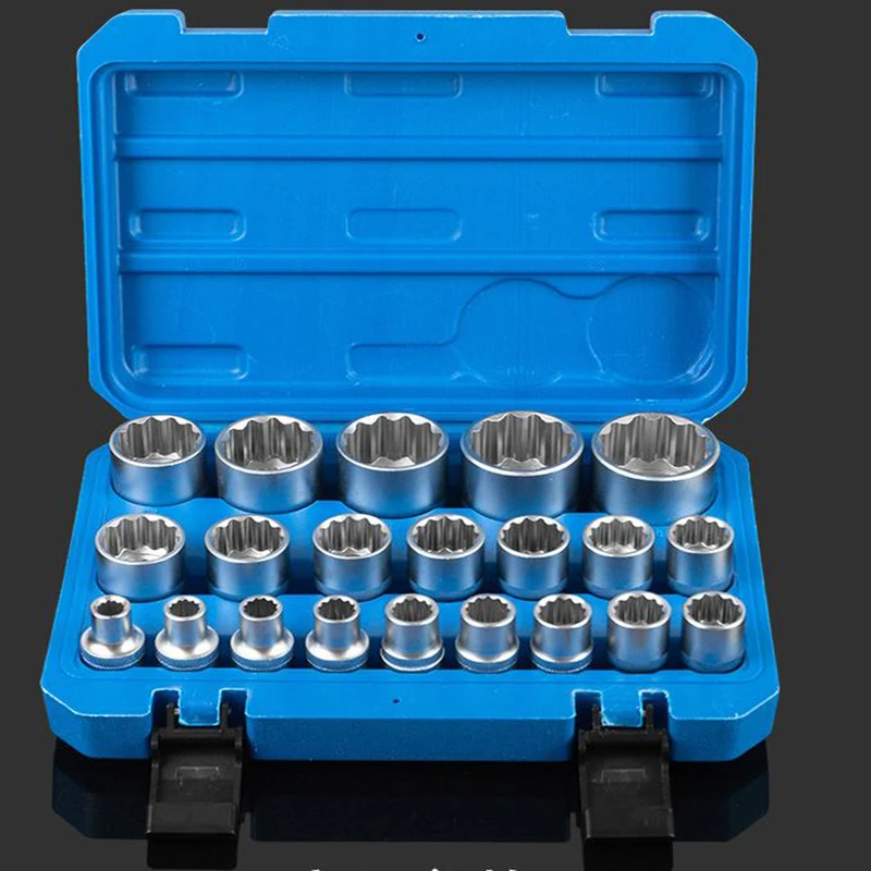 Spline Socket Set 1/2" Drive Universal Metric 8-36mm 12-point Cr-V Socket Set
Spline Socket Set 1/2" Drive Universal Metric 8-36mm 12-point Cr-V Socket Set