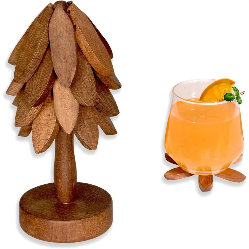 Tree-Shaped Sapele Wood Drink Coasters Set, Coffee Table Decor for Kitchen
Tree-Shaped Sapele Wood Drink Coasters Set, Coffee Table Decor for Kitchen
