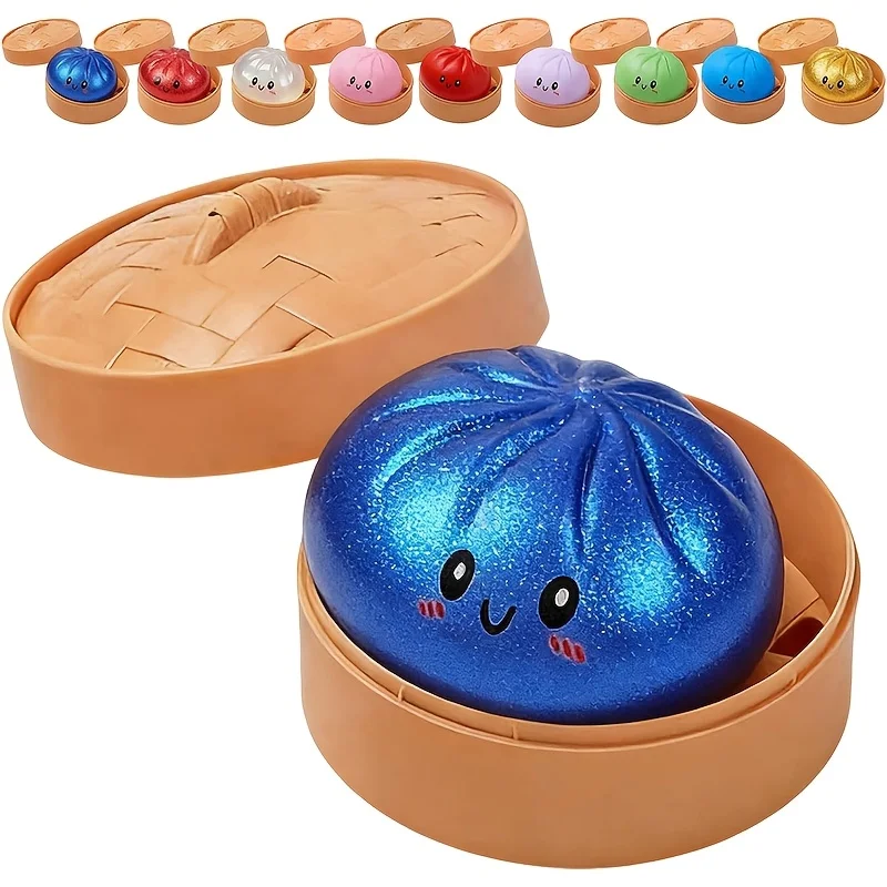 Internet-famous dumpling & bun stress relief squishy toy with cage and lid, portable design, squeeze away anxiety anytime, random single color, fun party gift
Internet-famous dumpling & bun stress relief squishy toy with cage and lid, portable design, squeeze away anxiety anytime, random single color, fun party gift