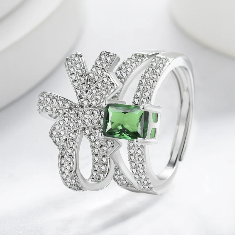 Classic grandmother green bow design 925 sterling silver ring - elegant and exquisite jewelry gift for ladies
Classic grandmother green bow design 925 sterling silver ring - elegant and exquisite jewelry gift for ladies