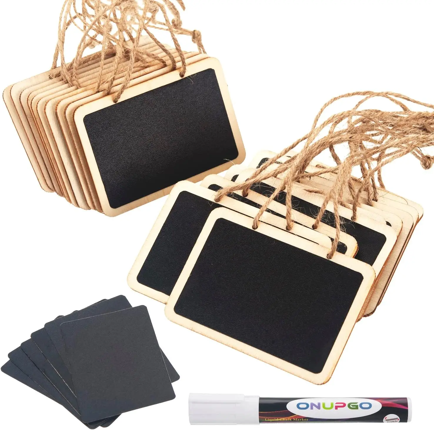 20 Pack Mini Wooden Chalkboard Tags with Hanging String, Reusable Double Sided Labels for Party Decor, Gift Tags, Price Tags
20 Pack Mini Wooden Chalkboard Tags with Hanging String, Reusable Double Sided Labels for Party Decor, Gift Tags, Price Tags