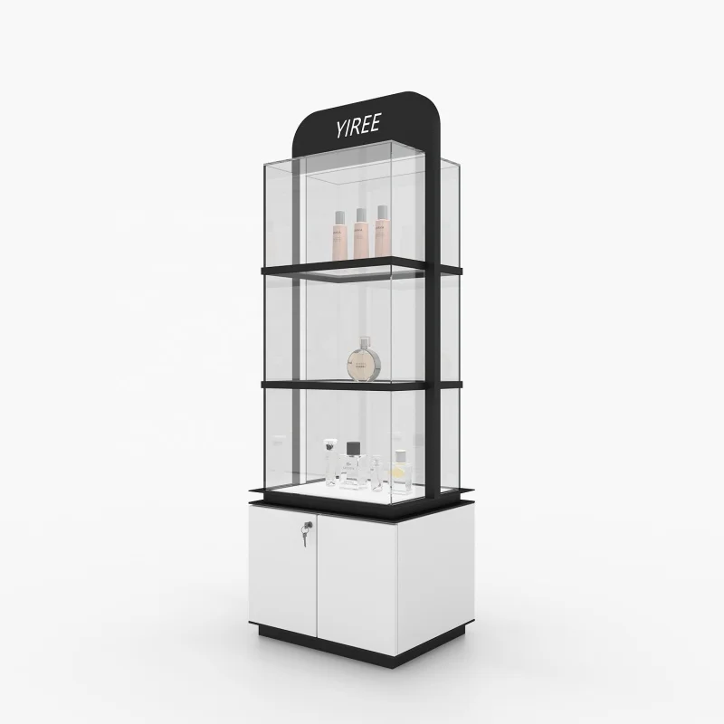 Custom. skinskare perfume shop lock by wood paint floor led glass cosmetic showcase display and wall cabinet
Custom. skinskare perfume shop lock by wood paint floor led glass cosmetic showcase display and wall cabinet