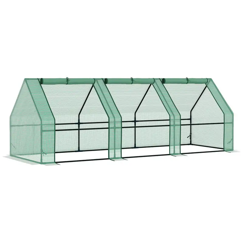 Outsunny 9' x 3' x 3' Portable Mini Greenhouse Outdoor Garden with Large Zipper Doors and Water/UV PE Cover, Green
Outsunny 9' x 3' x 3' Portable Mini Greenhouse Outdoor Garden with Large Zipper Doors and Water/UV PE Cover, Green