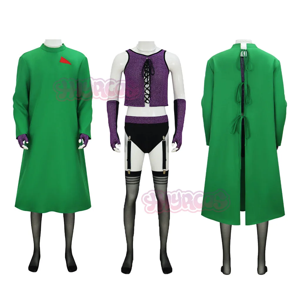 Movie FFrank Furter Cosplay Men Green Dress Robe Black Lingerie Show Costume Halloween Carnival Party Outfit Glove Necklace Sock
Movie FFrank Furter Cosplay Men Green Dress Robe Black Lingerie Show Costume Halloween Carnival Party Outfit Glove Necklace Sock