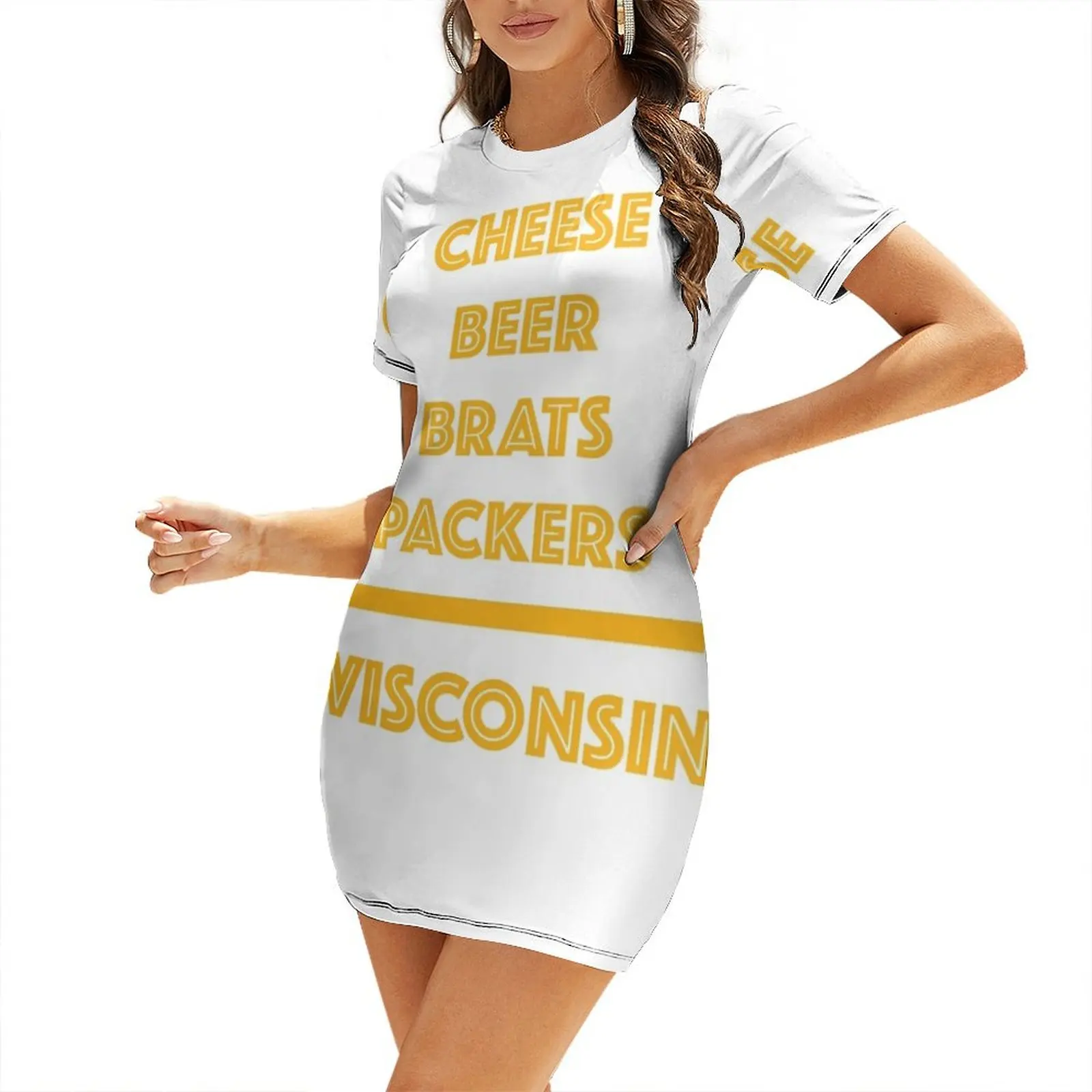 Cheese, Beer, Brats, Packers..Wisconsin Short-Sleeved Dress dress for women 2025 ladies dresses for women 2025 Dress
Cheese, Beer, Brats, Packers..Wisconsin Short-Sleeved Dress dress for women 2025 ladies dresses for women 2025 Dress
