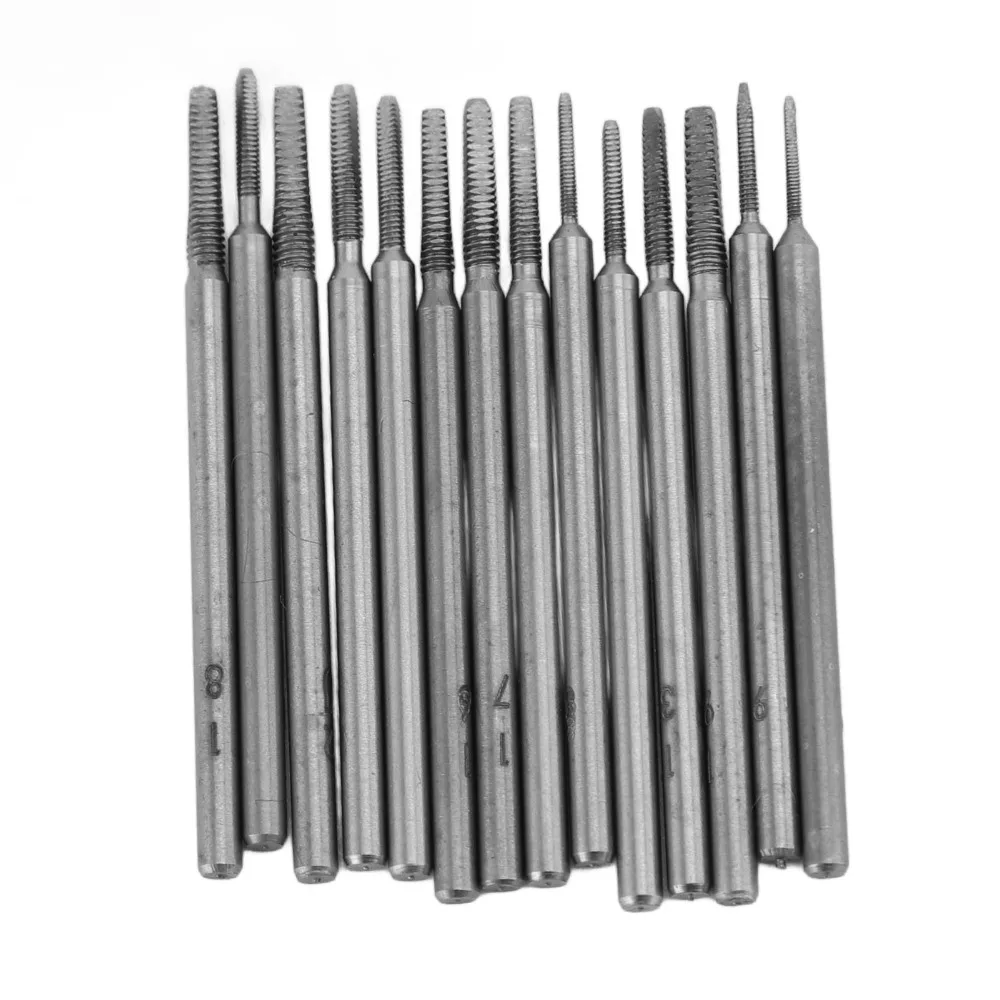 14Pcs Durable Micro Size Tap Die Set Metal 0.7-2mm Watch Tool Compact Thread Tool Screw Repair
14Pcs Durable Micro Size Tap Die Set Metal 0.7-2mm Watch Tool Compact Thread Tool Screw Repair