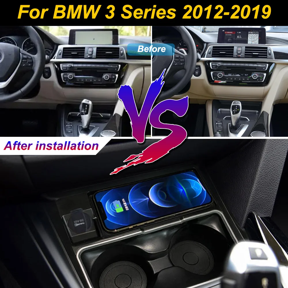 2 Din for BMW 3 Series 2013-2019 Car Wireless Mobile Phone Charger Center Console Storage 18W iPhone fast charge plate holder
2 Din for BMW 3 Series 2013-2019 Car Wireless Mobile Phone Charger Center Console Storage 18W iPhone fast charge plate holder
