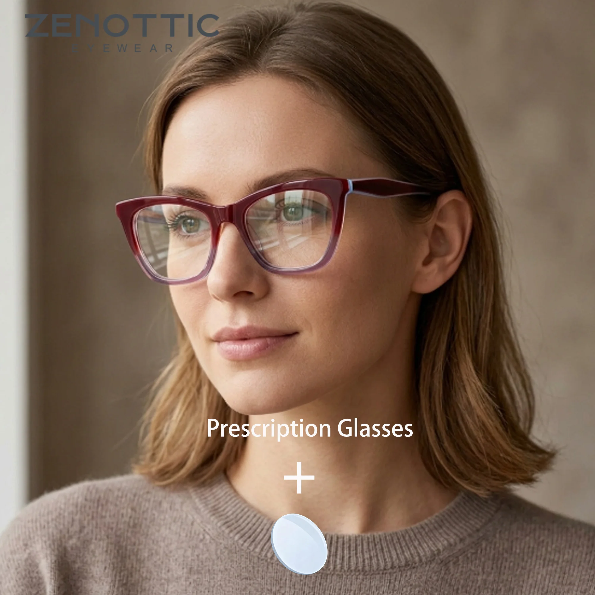 ZENOTTIC Women Butterfly Prescription Acetate Glasses Progressive Multifocal Lenses Myopia Reading Blue Light Fashion Eyewear
ZENOTTIC Women Butterfly Prescription Acetate Glasses Progressive Multifocal Lenses Myopia Reading Blue Light Fashion Eyewear