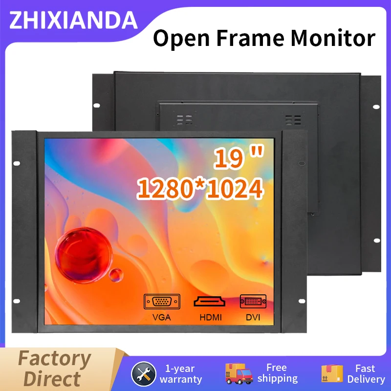 Zhixianda 19 Inch 1280*1024 Open Frame Monitor Industrial Resisitve Capacitive Touch LCD Display With DVI HDMI VGA USB
Zhixianda 19 Inch 1280*1024 Open Frame Monitor Industrial Resisitve Capacitive Touch LCD Display With DVI HDMI VGA USB