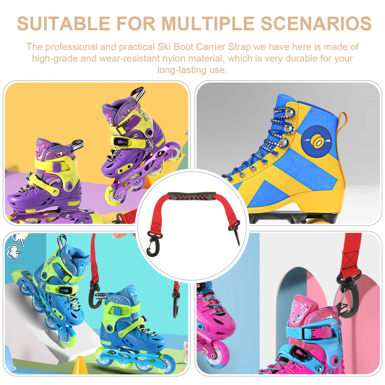 Комплект из 2-х прочных износостойких нейлоновых ремней для переноски лыжных ботинок и роликовых коньков, портативный фиксирующий ремень-поводок для роликовых коньков
Комплект из 2-х прочных износостойких нейлоновых ремней для переноски лыжных ботинок и роликовых коньков, портативный фиксирующий ремень-поводок для роликовых коньков